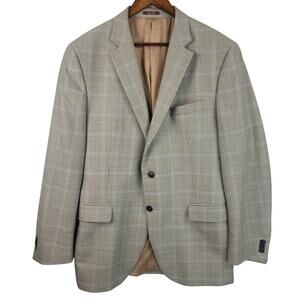 Peter Millar Tan Plaid Blazer